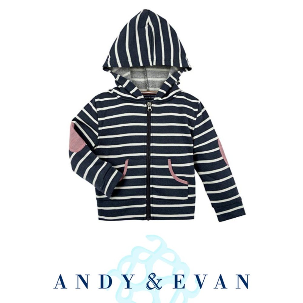 ANDY & EVAN Boys' Striped Hoodie 2T